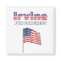 Irvine for Congress Patriotic American Flag Fridge Magnet