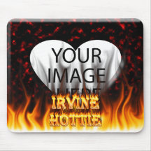 Irvine hottie fire and flames Red marble Mouse Pad