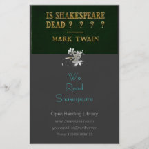 Is Shakespeare Dead? Flyer Design