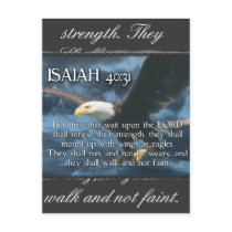 ISAIAH 40:31  Mount up with wings as EAGLES Post Card