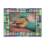 Isaiah 41:10 Bible Verse With Bird Stained Glass postcards