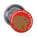 ISBD BROWN BEAR PINBACK BUTTON