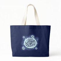 Islamic Arabic Bismillah Calligraphy flower print Tote Bag