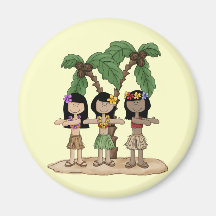 Island Dancing Girls Magnet