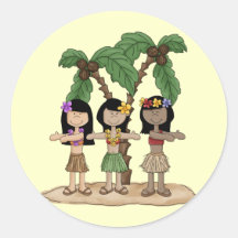 Island Dancing Girls Stickers