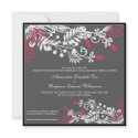 Island Floral (fuschia) Elegant Wedding Invitation
