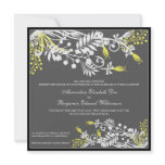Island Floral (lemon) Elegant Wedding Invitation