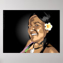 Island flowers in her hair posters