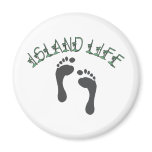 Island Life - Tropical Barefoot On The Beach Refrigerator Magnets