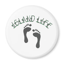 Island Life - Tropical Barefoot On The Beach Refrigerator Magnets