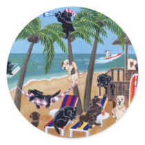 Island Summer Vacation Labradors Stickers
