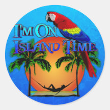 Island Time In Hammock Stickers