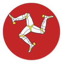 Isle Of Man High quality Flag Round Stickers