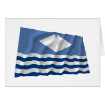 Isle of Wight Waving Flag Greeting Card