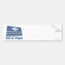Isle of Wight Waving Flag with Name Bumper Sticker
