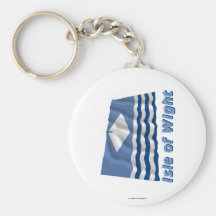Isle of Wight Waving Flag with Name Key Chain