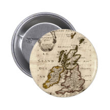 Isles Britanniques - 1700 Nicolas Fils Sanson Map Button
