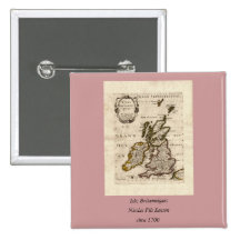 Isles Britanniques - 1700 Nicolas Fils Sanson Map Pins