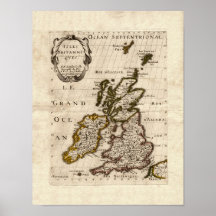 Isles Britanniques - 1700 Nicolas Fils Sanson Map Posters