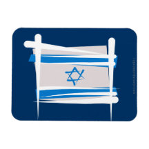 Israel Brush Flag Rectangle Magnets