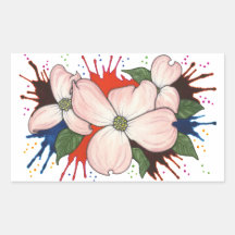 Issa's Dogwoods Rectangle Stickers