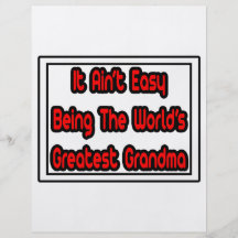 It Aint' Easy...World's Greatest Grandma Personalised Flyer