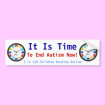 It Is Time, To End Autism Now! bumper stickers