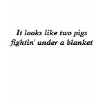 It looks like two pigs fightin' under a blanket t-shirts