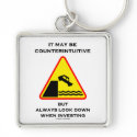 It May Be Counterintuitive Always Look Down Invest keychains