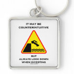 It May Be Counterintuitive Always Look Down Invest keychains