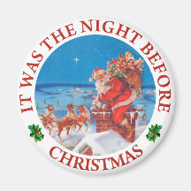 It Was The Night Before Christmas Refrigerator Magnet