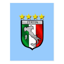 italia 4 stars world champions soccer gifts postcard