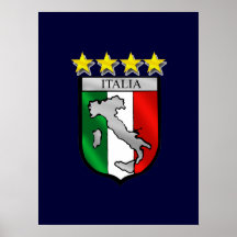 italia 4 stars world champions soccer gifts posters