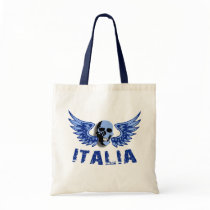 Italia Blue Skull Canvas Tote Bag