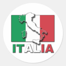Italia Flag Land Round Sticker