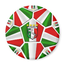 Italia soccer ball Italian flag of Italy panels Fridge Magnets