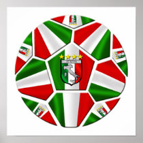 Italia soccer ball Italian flag of Italy panels Posters