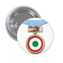 Italian Ace medal button