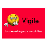 Italian Allergy Info card - Peanut business cards