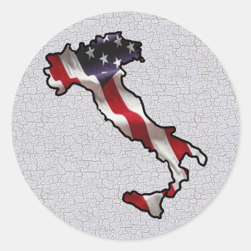 Italian American Flag Round Stickers