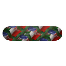 Italian-American Waving Flag Skate Board Deck