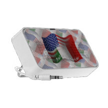 Italian-American Waving Flag Travel Speaker