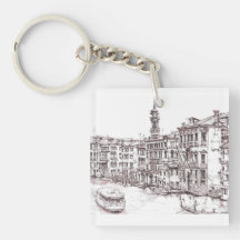 Italian architecture drawings acrylic keychain