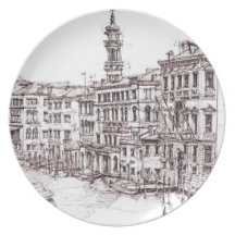 Italian architecture drawings party plate