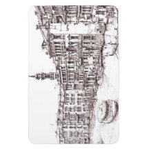 Italian architecture drawings rectangle magnets