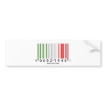 Italian Barcode Flag bumper stickers