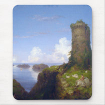 Italian Coast Scene with Ruined Tower -Thomas Cole mousepads