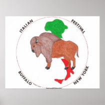 Italian Festival Standing Buffalo Poster