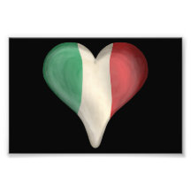 Italian Flag In A Heart Photographic Print