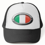 Italian Flag in Steel Frame hats